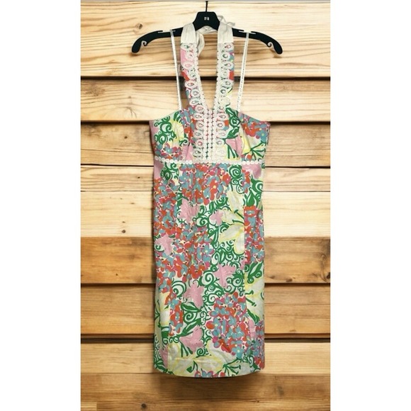 Lilly Pulitzer Dresses & Skirts - Lilly Pulitzer Halter‎ Isabel Dress Hotty Pink Day Lilly Sz. 2 $228.00